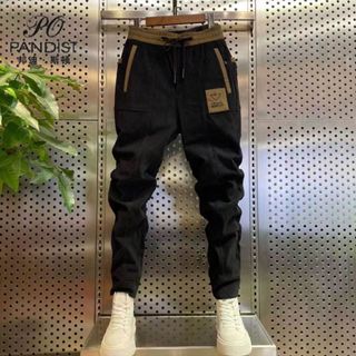 Quần Dài Vải Nhung Kẻ Dáng Rộng Thời Trang Thu Đông Cho Nam Giới