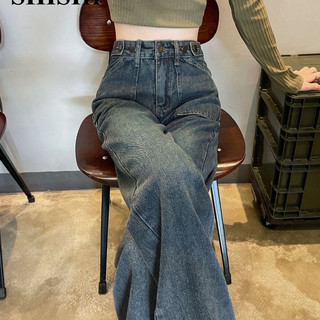 Quần ống rộng nữ jean thời trang INS phổ biến cute WNK23C0NTN 52Z231229