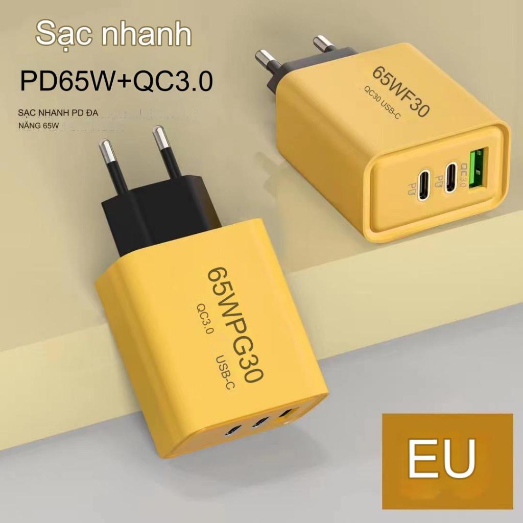 Tẩu Sạc Nhanh 65w Với 3 Cổng usb Cho Điện Thoại fotvn