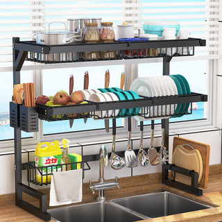 Cod 65-125cm kệ đựng bát đĩa siv trên bồn rửa bát cao cấp đa năng 1/2 tầng kệ để chén đĩa trên bồn rửa bát