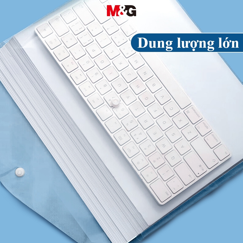 Túi giấy văn phòng phẩm A4 màu trắng trong suốt M & G dành cho sinh viên nút xuống
