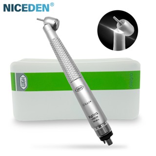 Niceden 4 Lỗ Xịt Nước Đèn Led Loại Đẩy Kim Loại Nha Khoa Tay Cầm Turbine Bộ Tay Cầm Nha Khoa 45 Độ