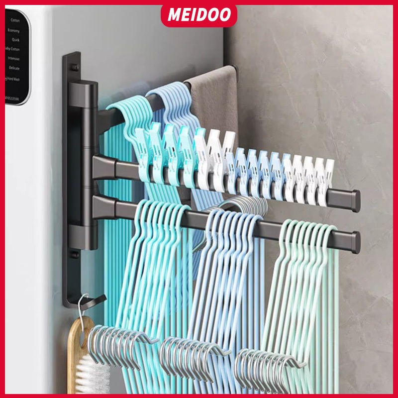 Giá đỡ treo khăn MEIDOO xoay 180 độ bằng nhôm siêu nhẹ gắn tường tháo lắp tiện lợi