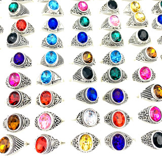 Set 20 Nhẫn Đính Đá Thủy Tinh Lấp Lánh Phong Cách Cổ Điển Thời Trang Cho Nữ