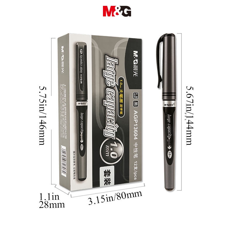 M&G bút gel Bút Ký Tên Màu Đen Ngòi 1.0mm Dày 1.0mm Bằng Sợi carbon 1 Cái