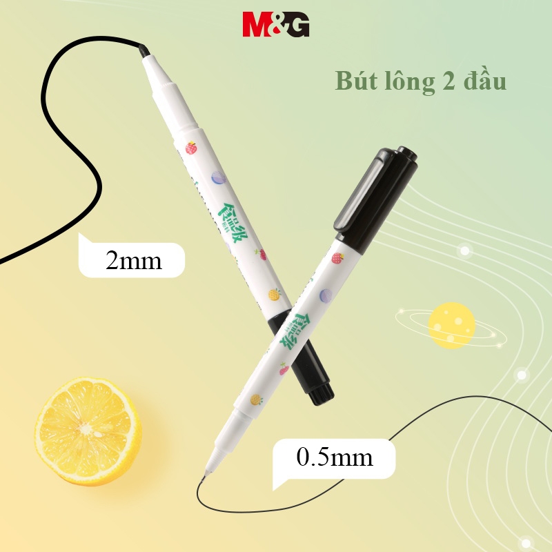 M&G bút lông viết  set Bảng Vẽ Nghệ Thuật Hai Đầu Màu Đen Vẽ Đường Viền Thực Phẩm Cấp Thực Phẩm diy Cho Học Sinh 1 Cái