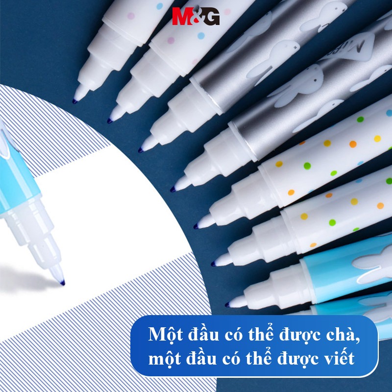 M&G bút gel Bút Bi  Hai Đầu Màu Xanh Dương Trơn Có Thể Xóa Được M&G Cho Học Sinh