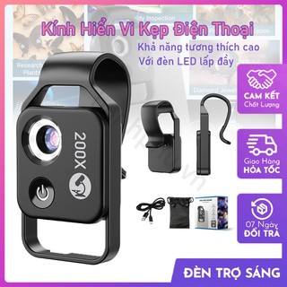 Apexel MS002 200X Ống kính hiển vi điện thoại chuyên nghiệp với Kẹp điện thoại đa năng cho thực vật Côn trùng tóc Trang sức quan sát da Ngọc thẩm định Kiểm tra công nghiệp điện tử