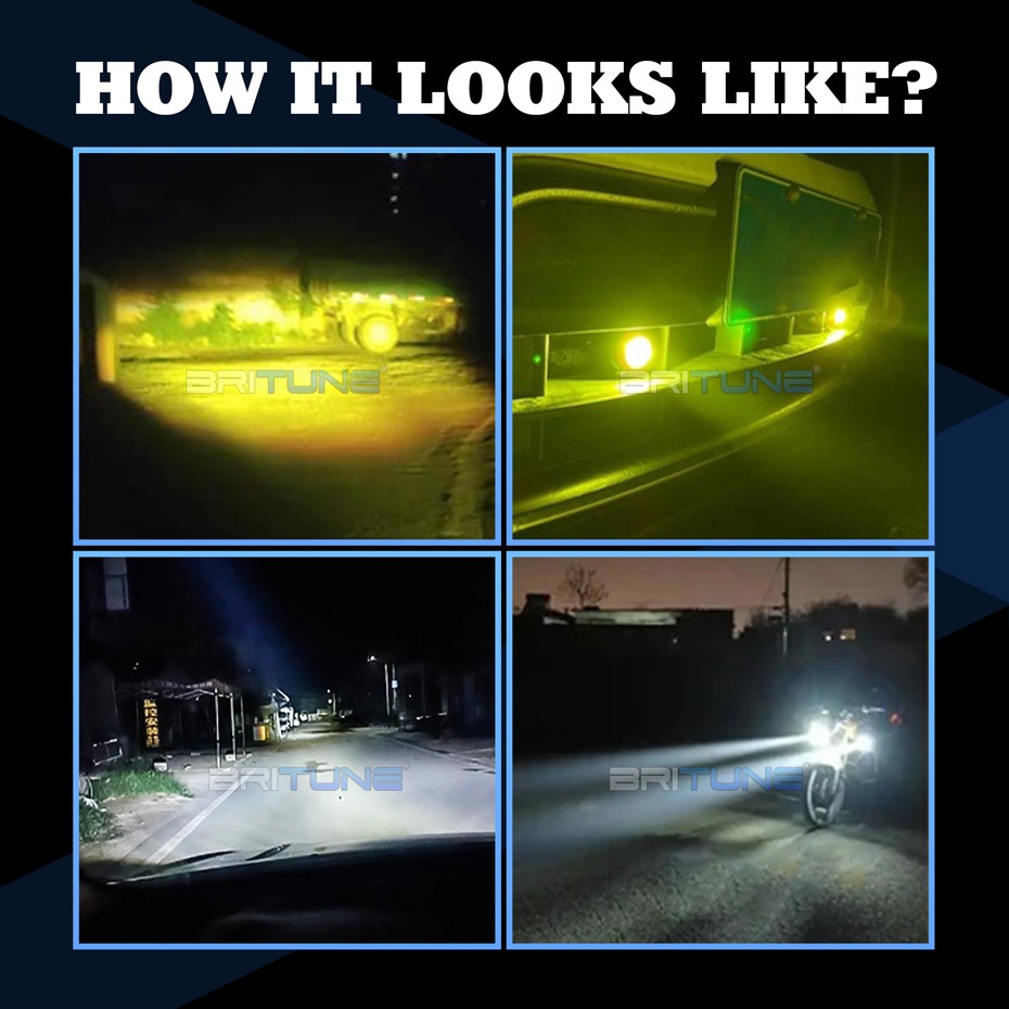 Đèn Pha LED PTF 3000K / 5000K Chống Thấm Nước Chuyên Dụng Cho Xe Mô Tô