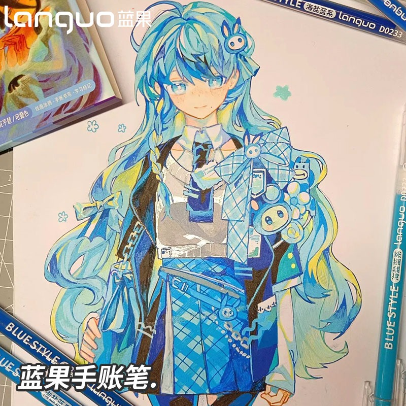 [Cod] Languo 117 màu Bút gel Thanh toán chung Morandi muối biển xanh Bảng màu Morandi dung tích lớn 