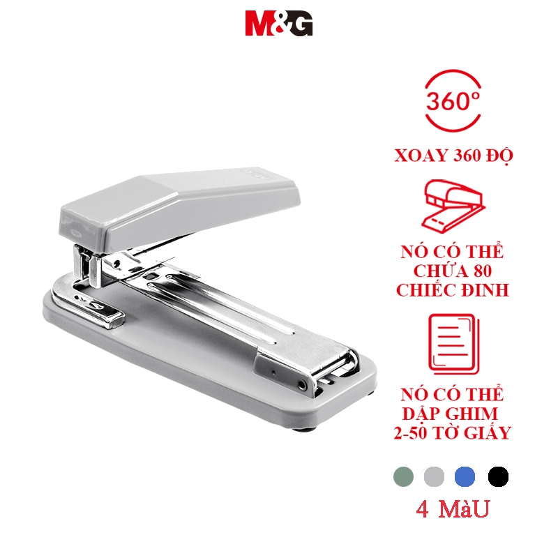 M & G Stapler Sinh viên Văn phòng tại nhà Đa chức năng Xoay được Máy đóng sách ghim lớn Máy ghim gia dụng Stapler Staple tiết kiệm nhân công Số. 12 Stapler Nail Đồ dùng văn phòng