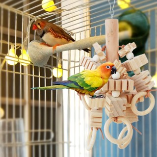 Đồ chơi thang đứng bằng gỗ cỡ lớn vui nhộn cho vẹt