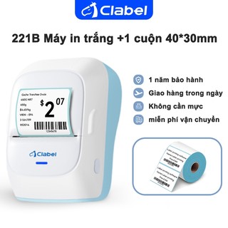 Clabel 221B Máy in nhãn nhiệt kết nối Bluetooth, máy in mini cầm tay cho Android/ iOS