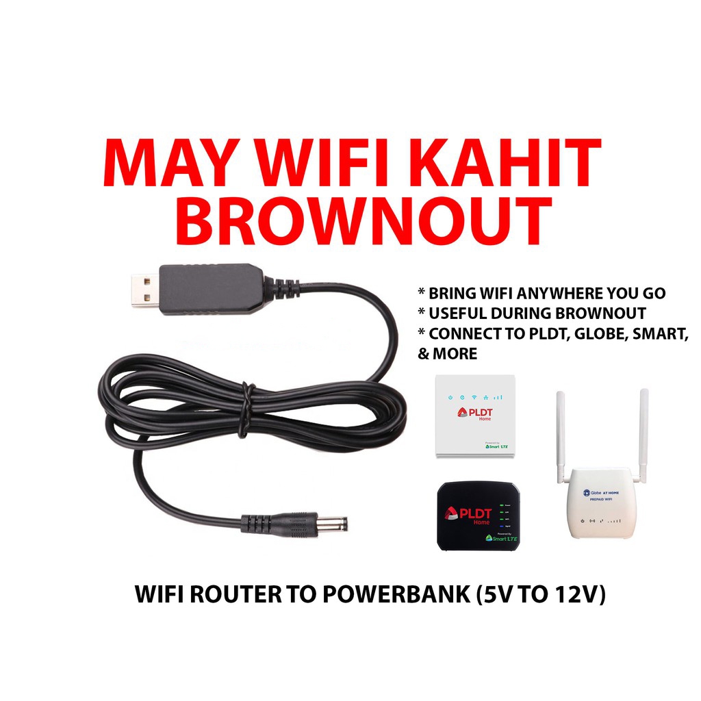 Nguồn Dự phòng cho Modem Wifi, Usb Power Cab,le 5v to 9v 12v 5.5mm 2.1mm Adapter -SGALAS