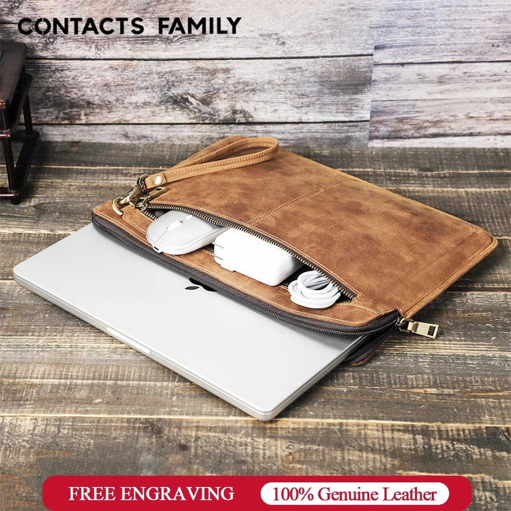 CONTACTS FAMILY Túi Da Đựng Laptop 13 14 15inch Laptop