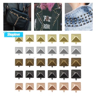 Set 100 Đinh Tán Kim Loại Hình Kim Tự Tháp 6-12mm Chuyên Dụng Làm Đồ Da / Giày / Túi Xách