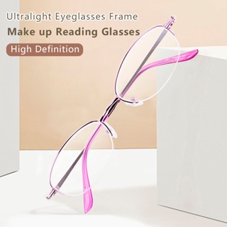 Kính đọc sách chống mệt mỏi Tia xanh dành cho nữ, Khung nửa tạ, Chặn ánh sáng xanh, Kính mắt lão thị