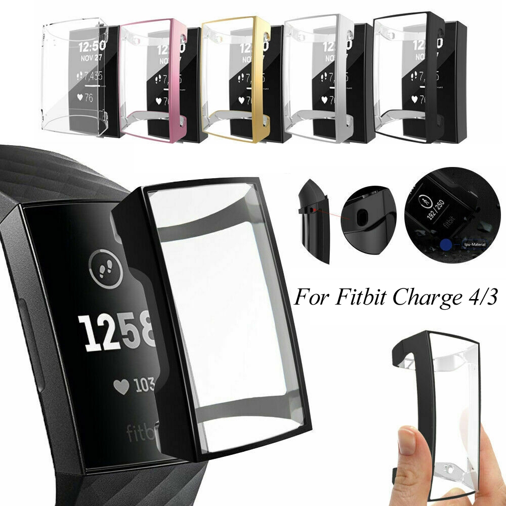 Tương thích Fitbit Charge 4 / 3 / 3SE Vỏ bảo vệ màn hình, TPU mềm chống sốc toàn diện Vỏ bảo vệ màn 