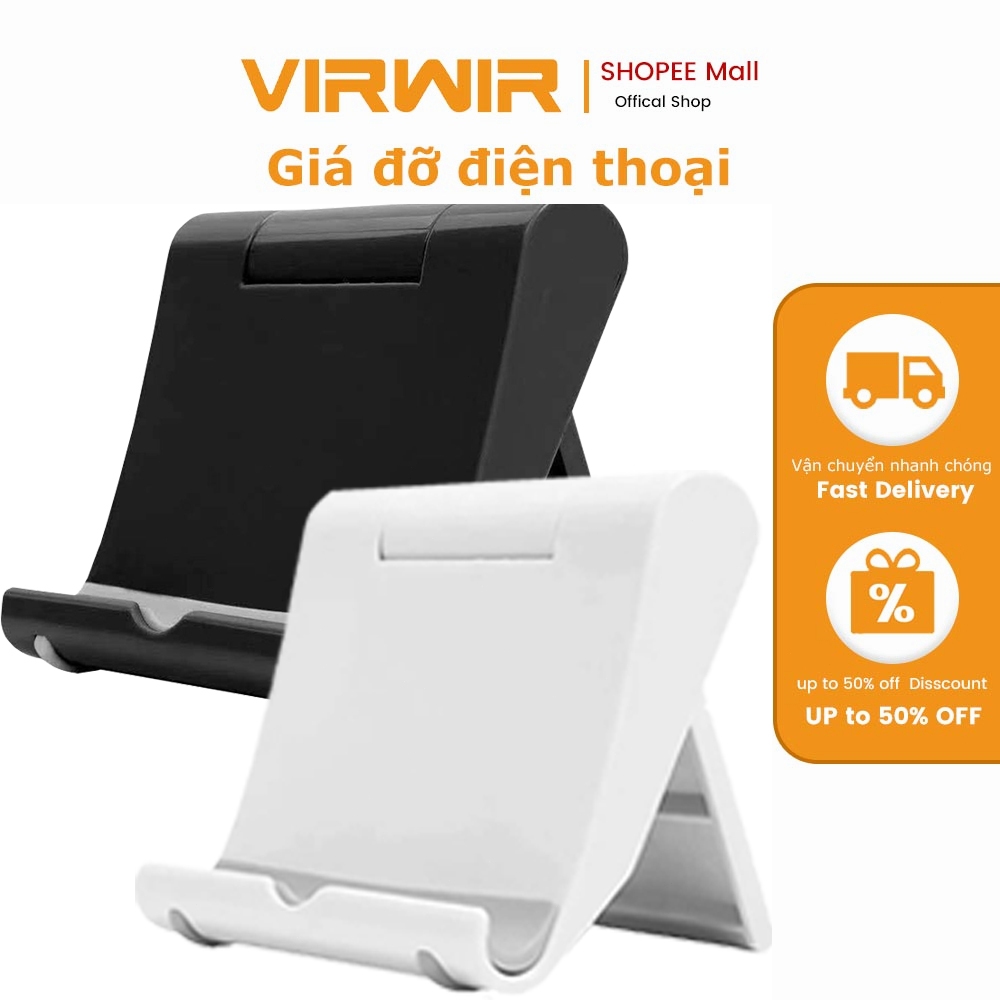 VIRWIR Giá đỡ điện thoại/ máy tính bảng để bàn có thể gấp gọn tiện dụng