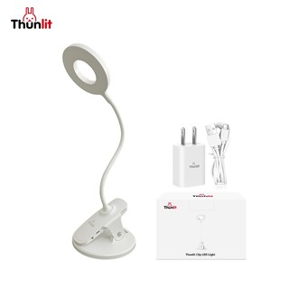 Đèn kẹp LED Thunlit dạng vòng tròn USB 1250mAh có thể sạc lại làm mờ vô cấp với 3 màu nhiệt độ kèm kẹp