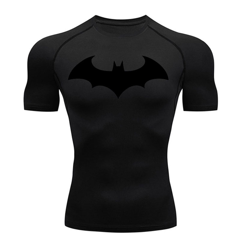 Compression Short Sleeve Shirt Gym T-Shirt Batman Men