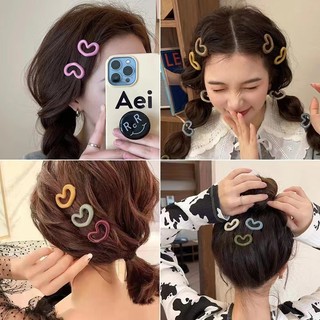 Tình Yêu Mặt Dễ Thương Gãy Tóc Cô Gái Liền Mạch Nổ Kẹp Ngôi Sao Màu Hồng Kẹp Tóc