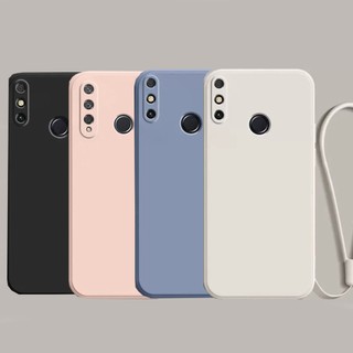 Ốp Điện Thoại TPU Silicon Mềm Mỏng Khung Vuông Có Dây Đeo Cổ Tay Cho Huawei Y6P Y5P Y7P 2020 Y9S Honor 10 Lite