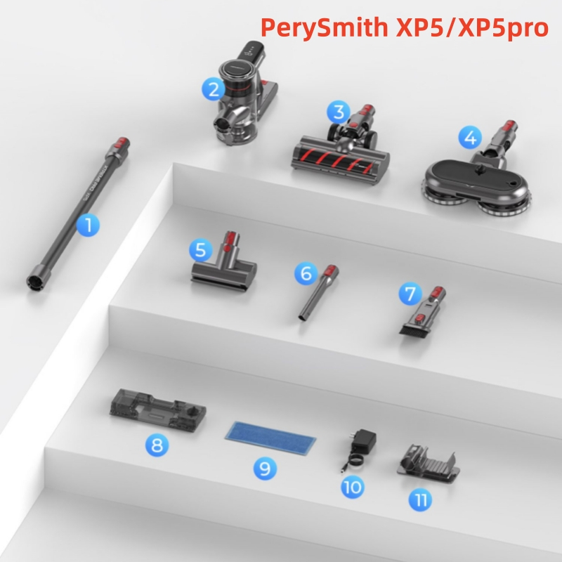 Chổi Quét Màng Lọc HEPA Bằng Thép Không Gỉ PerySmith XP5 / XP5pro