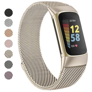 Dây đeo kim loại Tương thích với Fitbit Charge 5 / Charge 6, Nam Nữ Dây đeo vòng đeo tay có thể điều chỉnh từ tính Dây đeo cổ tay thay thế bằng thép không gỉ cho đồng hồ thông minh Fitbit Charge