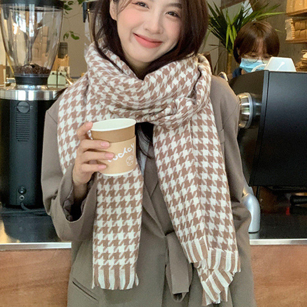 Khăn Quàng Cổ Cashmere Họa Tiết Caro, Khăn Len Kẻ Sọc Chất Dày Dặn Thời Trang Dành Cho Nam Nữ Khăn Choàng Cổ Giữ Ấm Mùa Đông Phong Cách Hàn Quốc