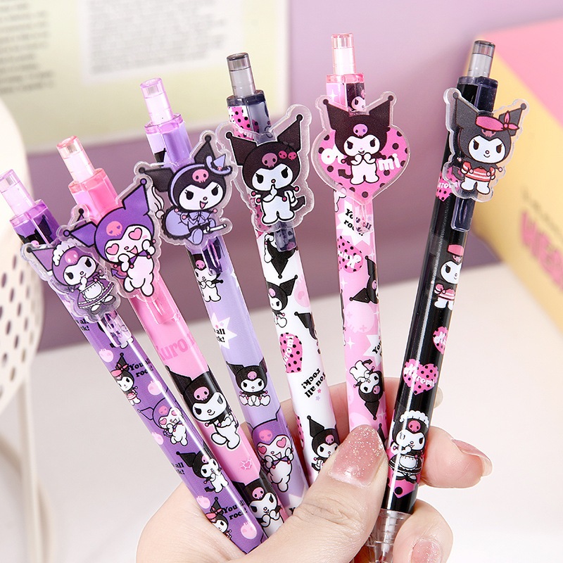 SANRIO Bộ 6 Bút Mực gel Hình Cinnamorollhello Kuromi Dễ Thương Cho Học Sinh