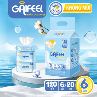 GAIFEEL Khăn ướt em bé Khăn giấy ướt MINI Khăn lau em bé X 6 Gói 20 chiếc