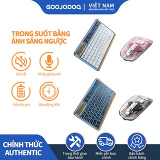 Bàn Phím Bluetooth Goojodoq Không Dây Có Đèn LED Cho Laptop Android Máy Tính Bảng Trong Suốt