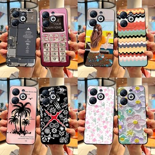 Ốp Điện Thoại Infinix Smart 8 Thiết Kế Mới Họa Tiết 2023 Vỏ Silicon Mềm Màu Đen Cho Infinix Smart8 X6525 Vỏ 6.6 ''