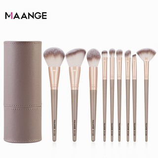 Bộ 9 cọ trang điểm MAANGE Chuyên Nghiệp Với Hộp đựng cọ trang điểm