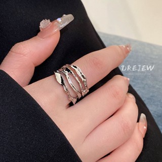 DREJEW Vòng hở không đều nhiều lớp phong cách lạnh lùng cá tính hình học ngón trỏ nhẫn thích hợp khí chất vòng đeo tay mới dành cho nữ không gây dị ứng