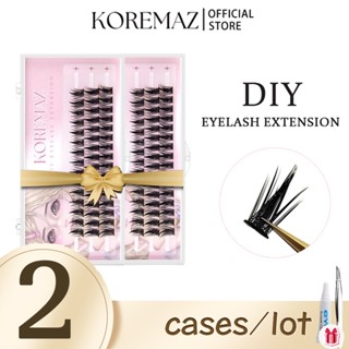 Koremaz Bộ 2 Hộp Lông Mi Giả Nối Dài Dày Dặn diy