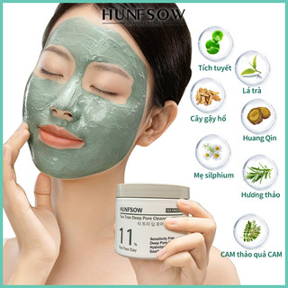 làm sạch sâu Mặt Nạ Đất Sét Cây Trà  Hunfsow 120g  loại bỏ mụn giảm mụn đầu đen