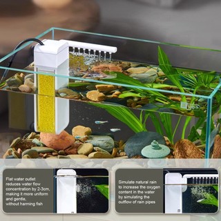 Máy lọc nước hồ cá mini Bộ lọc phổ quát, Máy tập trung oxy, Lọc hồ cá Chu trình lọc nước oxy hóa nhỏ 3 trong 1 Im lặng tích hợp bể nước nhỏ Máy bơm lọc đặc biệt