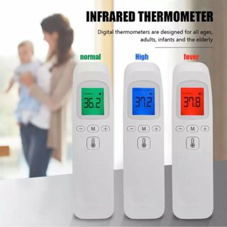 Nhiệt kế hồng ngoại đo trán/ tai không tiếp xúc màn hình LCD điện tử bằng nhựa ABS an toàn cho bé