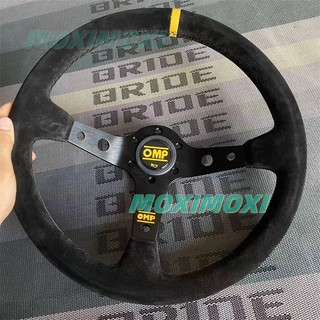 Đa năng 14inch omp racing stering wheel drift suede đĩa sâu vô lăng