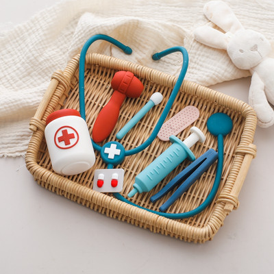 Đồ Chơi Silicon Trẻ Em Bác Sĩ Nhập Vai Nhà Bác Sĩ Auscultation Bộ Đồ Chơi Xếp Hình