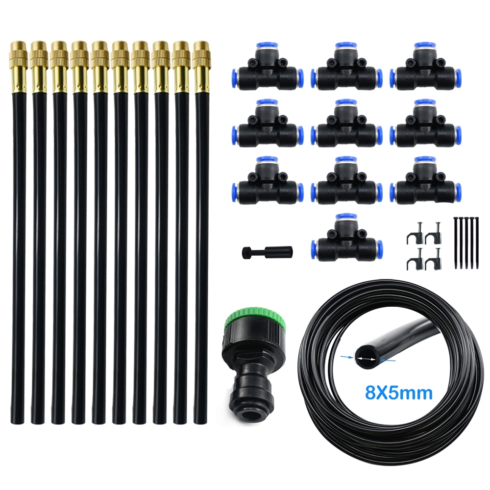 Bộ vòi phun sương phun sương uốn miễn phí 8MM cho hệ thống tưới vườn nhà kính sương mù Bể cá bò sát