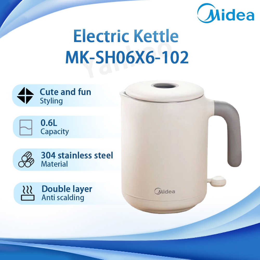 【Chứng khoán Việt Nam】Ấm Siêu Tốc Điện Midea MK-SH06X6-102 0.6L Dung Tích Thép Không Gỉ 304 Chất Liệ