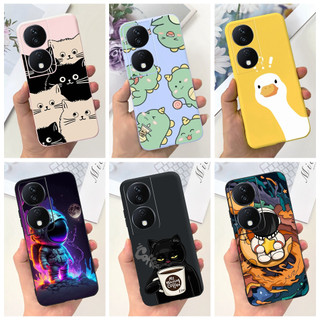 Honor X7b CLK-LX2 Mèo Dễ Thương Khủng Long Vịt Phi Hành Gia Hoạt Hình Thạch Vỏ Điện Thoại HonorX7b X 7B 4G Silicon Mềm TPU