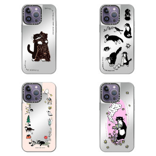My MODAERI, gương CT mèo đen Vỏ bạc mạ điện tương thích cho iphone11 12 13 14 15 plus vỏ bảo vệ promax