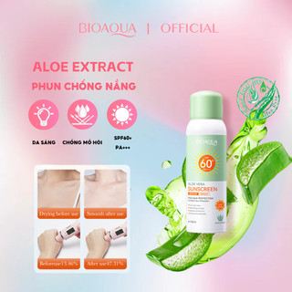 Nha đam Xịt chống nắng Bioaqua SPF60 PA++++  chống tia cực tím cho mặt và cơ thể giúp 150ml / kem chống nắng 40gr