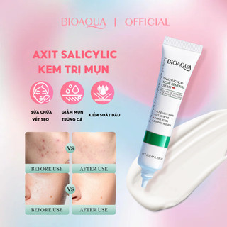 BIOAOUA salicylic acid kem trị thâm mụn giúp nhanh chóng loại bỏ mụn, phục hồi vết thâm, làm mờ sẹo mụn 20g