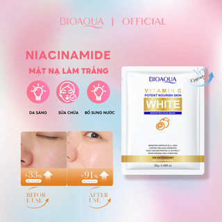 Mặt nạ Vitamin C Bioaqua  trắng da giúp da mịn màng, dưỡng ẩm, trắng da, thu nhỏ lỗ chân lông 25g