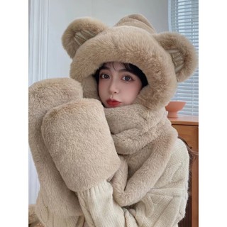Mũ lông cừu thời trang mũ len kèm khăn quàng cổ nam nữ đẹp dễ thương phong cách trẻ trung